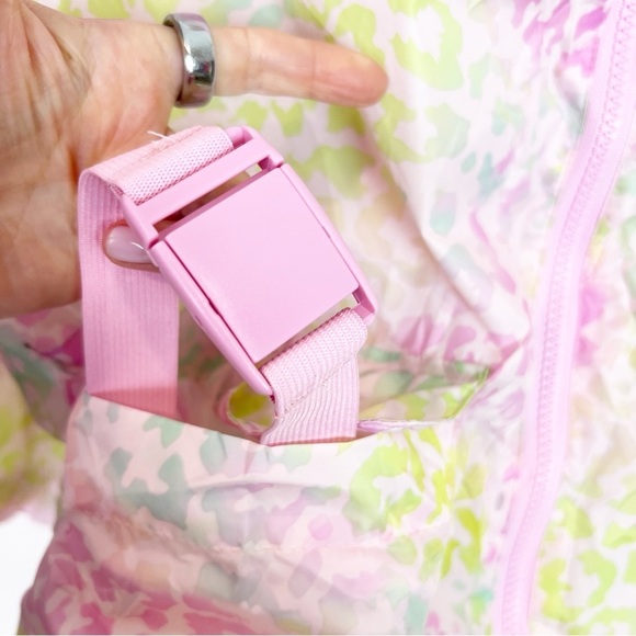 ASOS DESIGN PINK GREEN LIGHTWEIGHT PACKABLE WINDBREAKER JACKET WITH HOOD SZ 0 - Picture 5 of 6